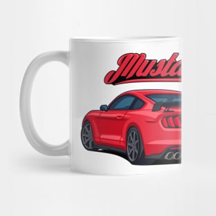 Rear Car Mustang Red Mug